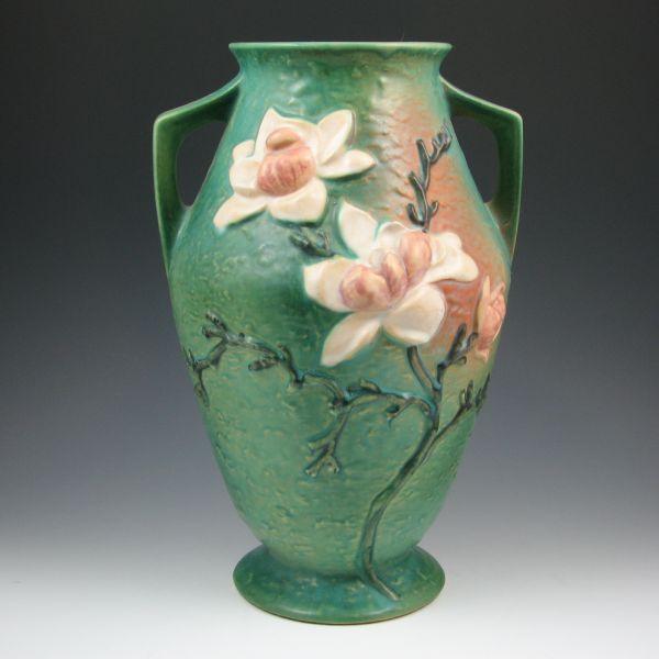 Appraisal: Roseville Magnolia vase in green Marked Roseville USA - A