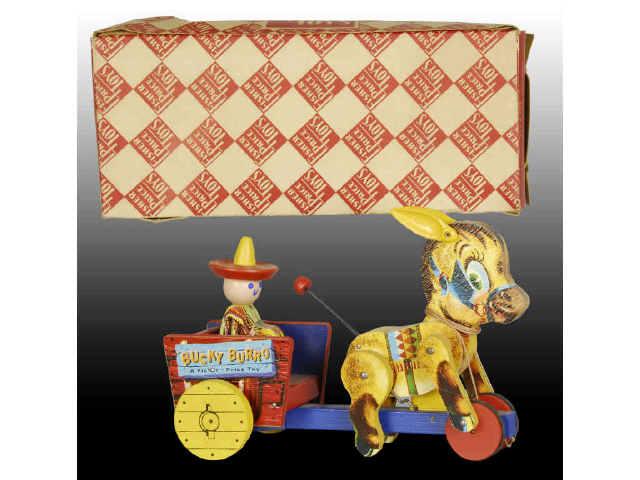 Appraisal: Fisher-Price Bucky Burro Toy with Box Description All wooden except