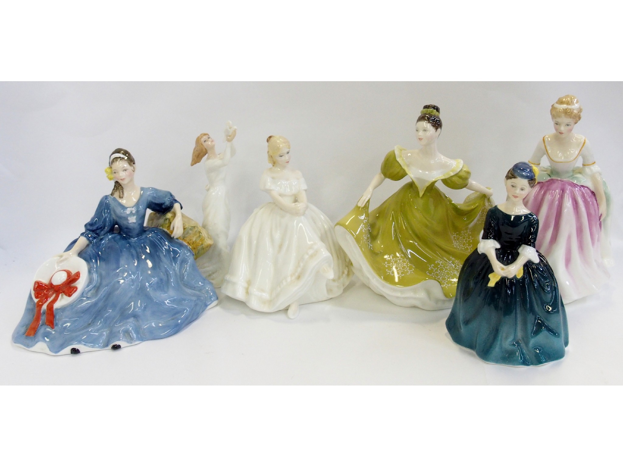 Appraisal: Six Royal Doulton figures comprising Elyse Heather Alison Lynne Cherie