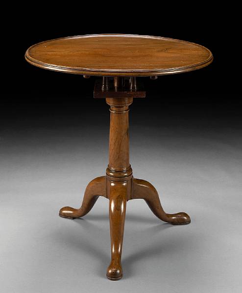 Appraisal: A George III mahogany tilt top occasional table late th