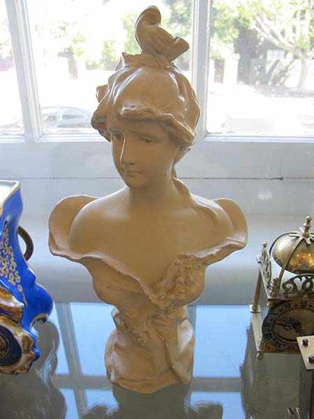 Appraisal: ART NOUVEAU CHALKWARE BUST A F