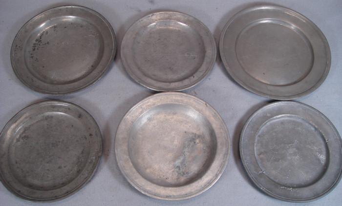 Appraisal: asstd th c pewter plates - d makers Thomas Townsend