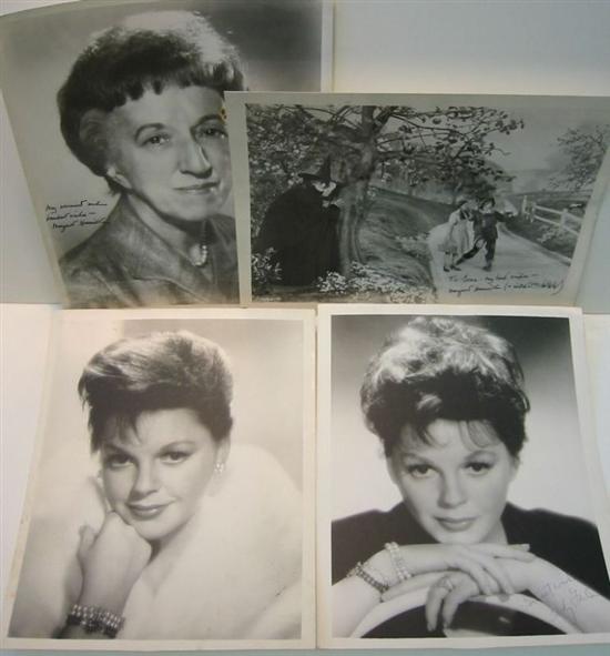 Appraisal: ENTERTAINERS--WIZARD OF OZ Group of Photographs Signed and Inscribed by