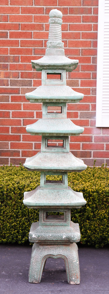 Appraisal: - Cement Pagoda Garden Ornament Pagoda garden sculpture painted cement