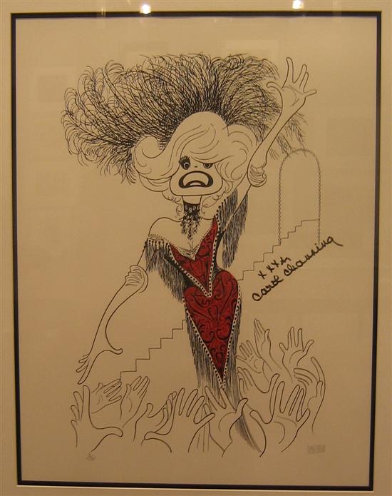 Appraisal: AL HIRSCHFELD Carol Channing Color lithograph x mm x inches