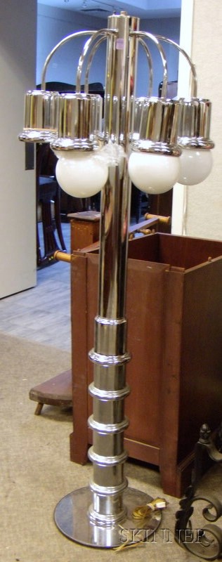 Appraisal: Modern Chrome Six-Light Floor Lamp