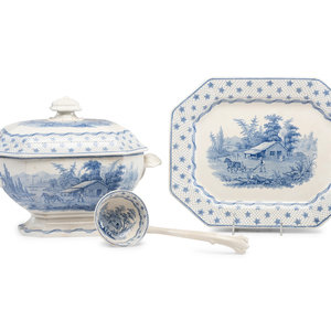 Appraisal: A Ridgway Columbian Star Transferware Soup Tureen and Platter Circa