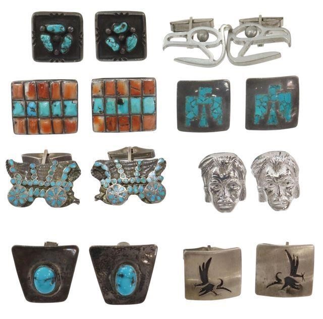 Appraisal: lot of pairs Gent's silver and other cufflinks some Native