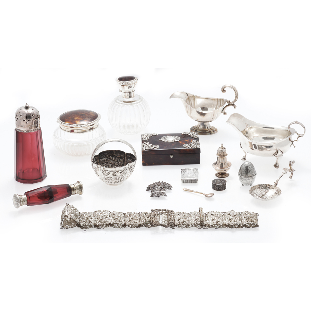 Appraisal: A mixed group of small silver to include a miniature