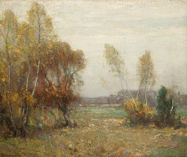 Appraisal: n a Walter Granville-Smith - A Grove of Autumn Birch