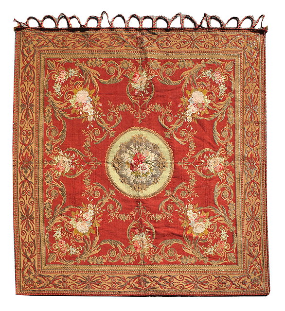 Appraisal: A TH CENTURY FRENCH SAVONNERIE STYLE SILVER THREAD TAPESTRY with