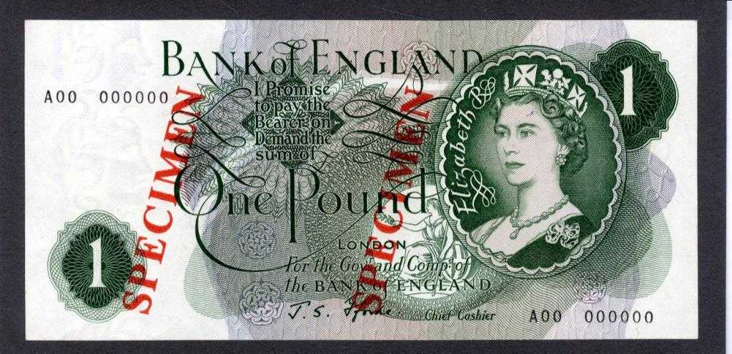 Appraisal: BANK OF ENGLAND J S FFORDE ONE POUND Serial no