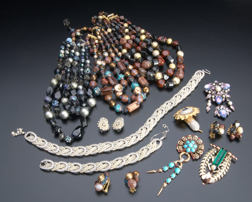 Appraisal: Signed costume jewelry collection mid th C a Ciner 'pearl