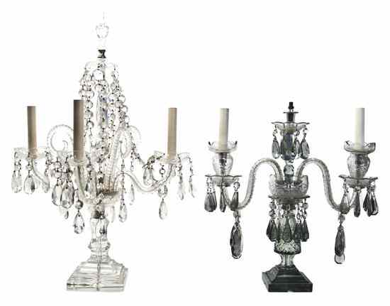 Appraisal: A Cut Glass Four-Four Light Girandole having a baluster form