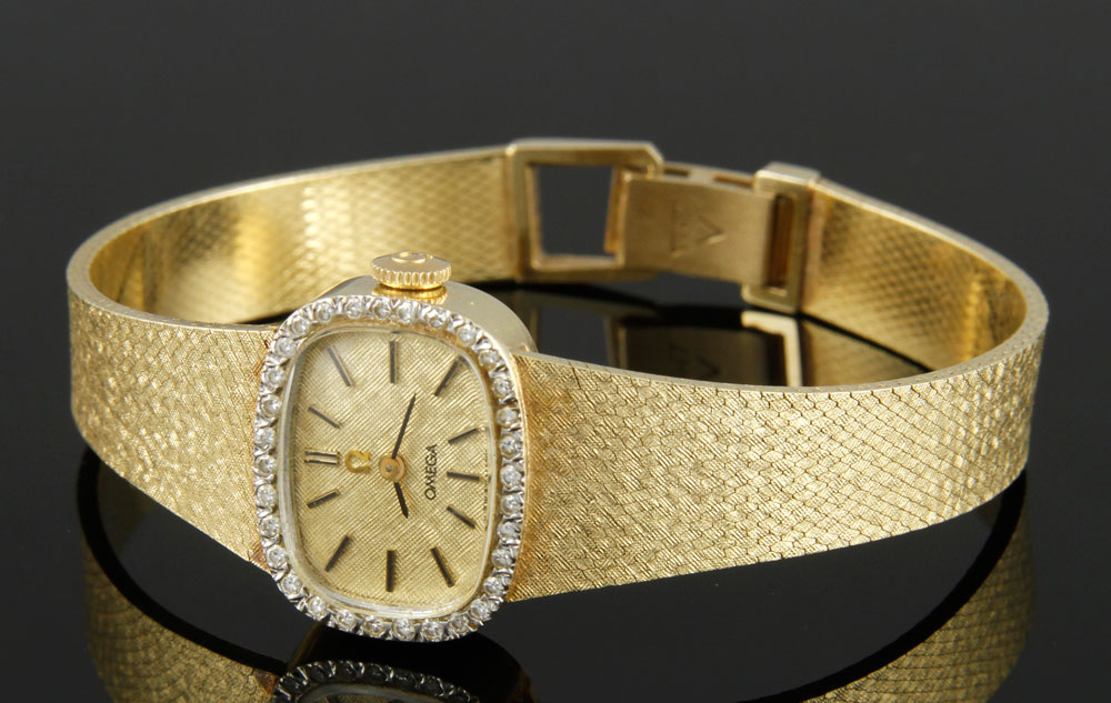 Appraisal: - K Gold and Diamond Ladies Omega Watch K yellow