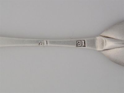 Appraisal: JOHN GOTLIEFF-BILSINDS A Hanoverian teaspoon with a plain stubby rattail