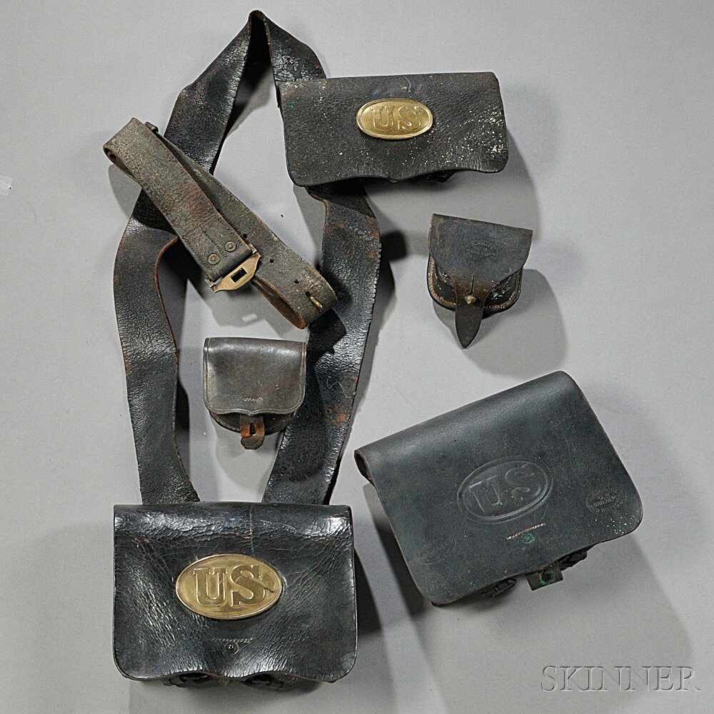 Appraisal: Group of Civil War-era Accoutrements c - a Model cartridge