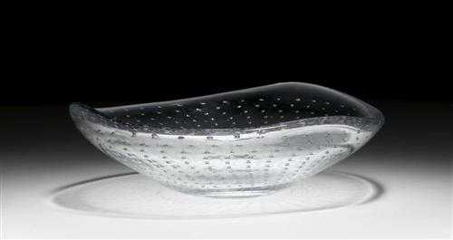 Appraisal: KOSTA CRYSTAL FRUIT BOWL Sweden circa Signed Kosta LH under