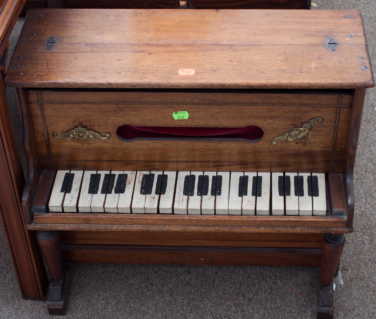 Appraisal: Assorted wood and toy items including inlaid wood plaque two