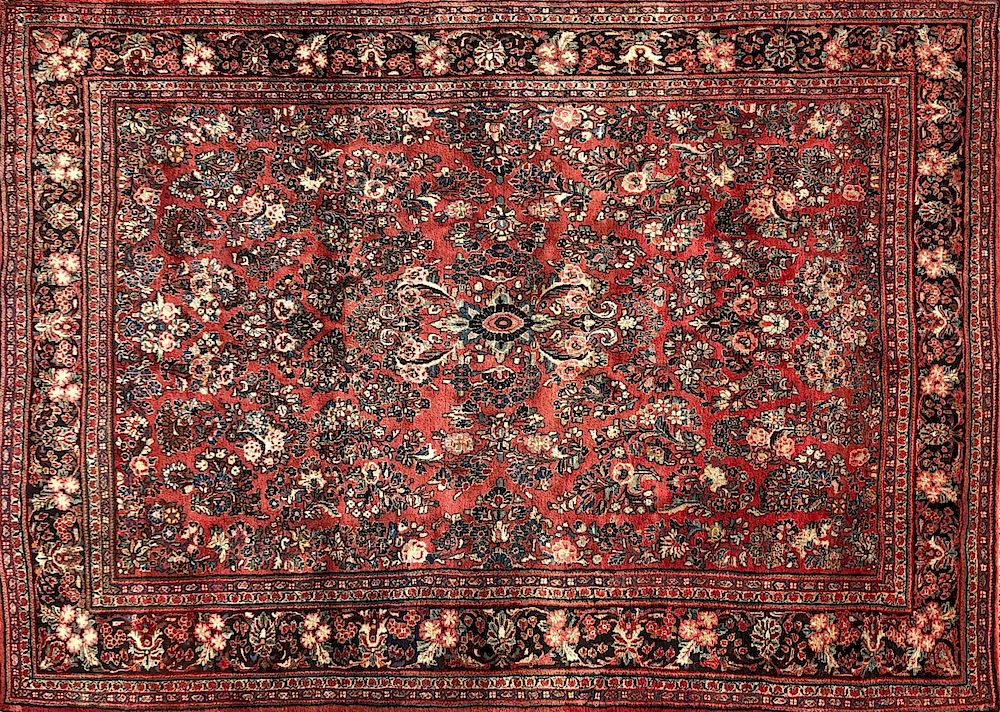 Appraisal: Vintage Persian Lilihan Hand Knotted Wool Carpet circa s Vintage