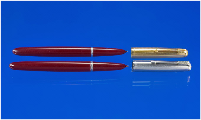 Appraisal: Parker Parker burgundy custom and classic nibs fine medium very