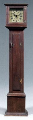 Appraisal: Rare Virginia walnut tall-case clock walnut case and yellow pine