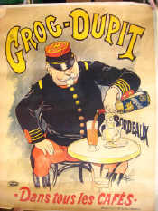 Appraisal: A linen backed French poster for Croc-Dupit Bordeaux wine Size