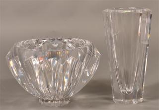 Appraisal: Two Pieces of Orrefors Sweden Colorless Glass - bowl and