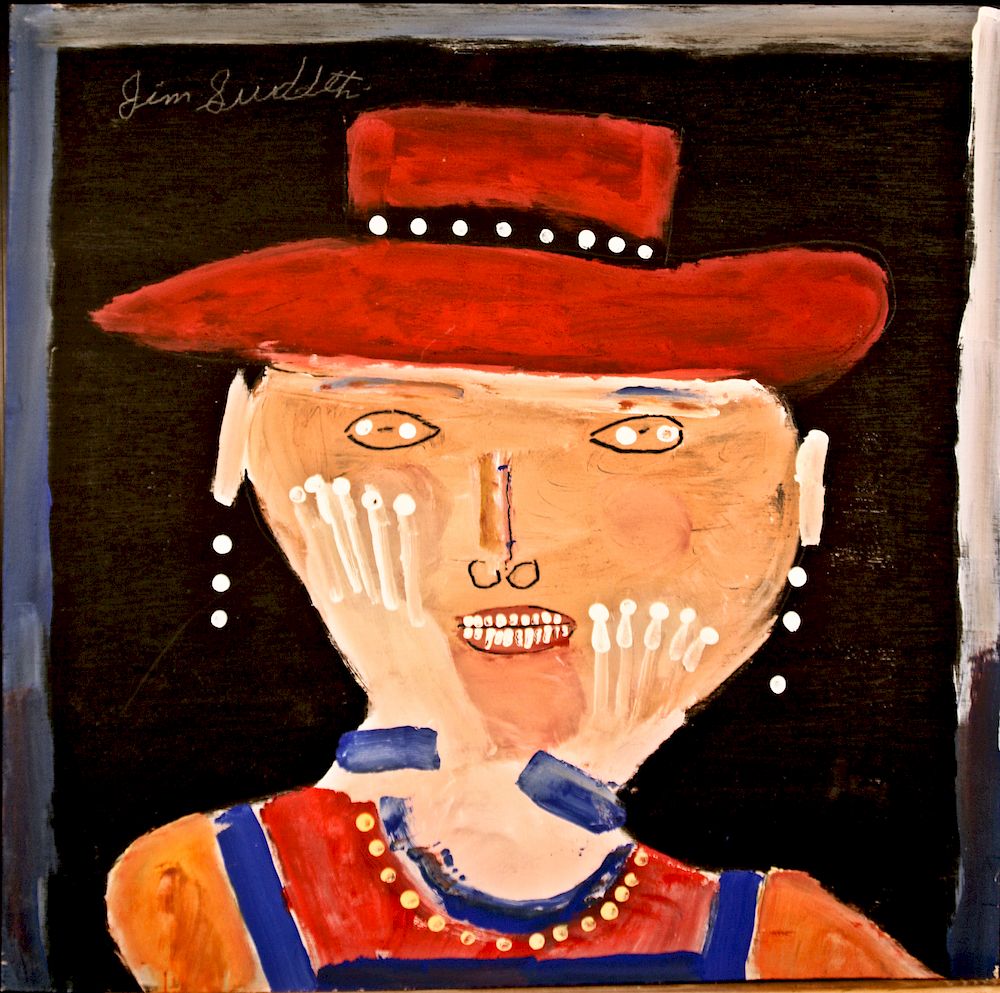 Appraisal: Outsider Art Jimmy Lee Sudduth Woman in Red Hat Sudduth