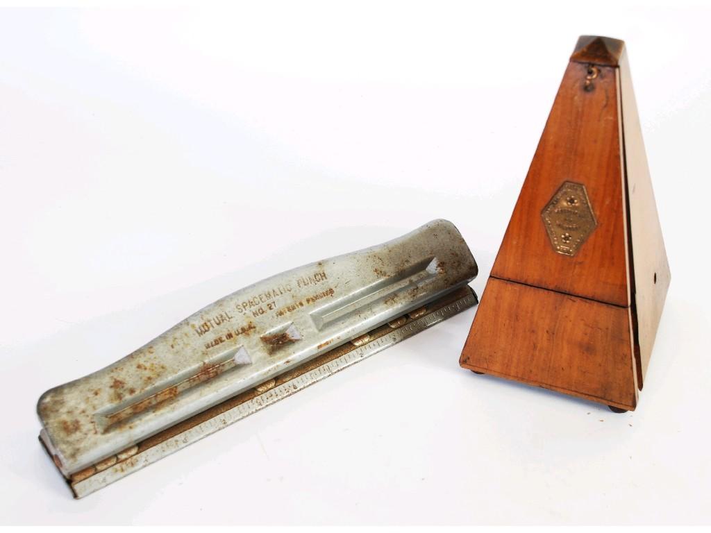 Appraisal: MAELZEL METRONOME and an American 'MUTUAL SPACEMATIC PUNCH' EST -