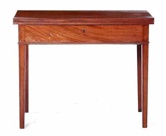 Appraisal: George III style mahogany games table th century double-hinged rectangular