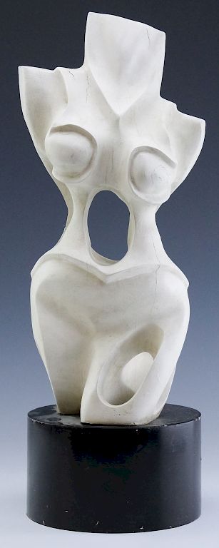 Appraisal: Don Webster Abstract Modern Wood Torso Sculpture Don Webster th