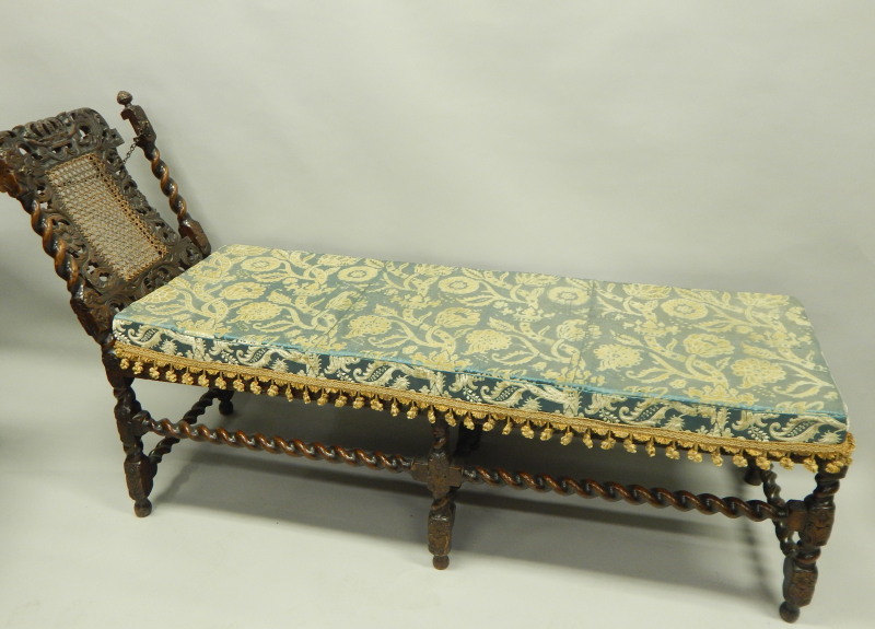 Appraisal: A late th early thC and later walnut daybed with