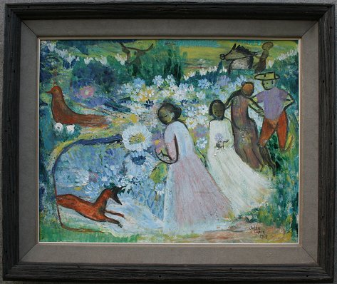 Appraisal: LOPEZ Julia Mexico th C Family in Landscape with Fox