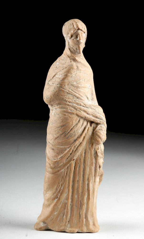 Appraisal: Greek Tanagra Terracotta Votive Figure - Shrouded Woman Ancient Greece