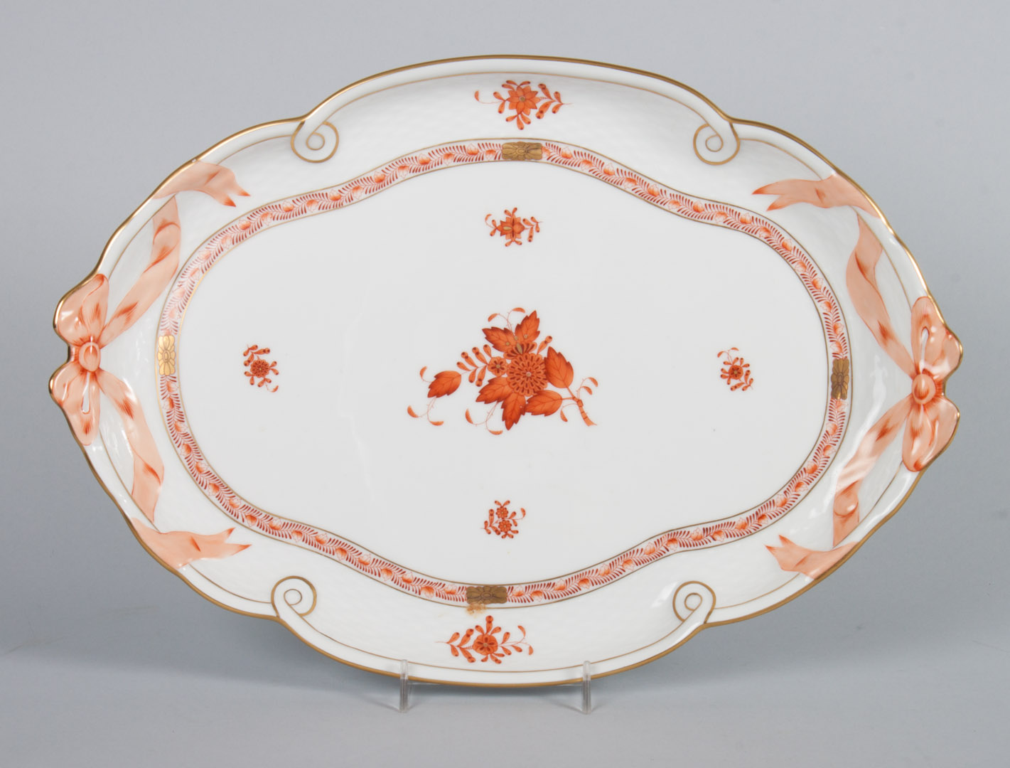 Appraisal: Herend porcelain tray in the Chinese Rust Bouquet in L