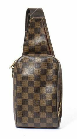 Appraisal: Louis Vuitton Gerominos waist bag in Damier Ebene coated canvas