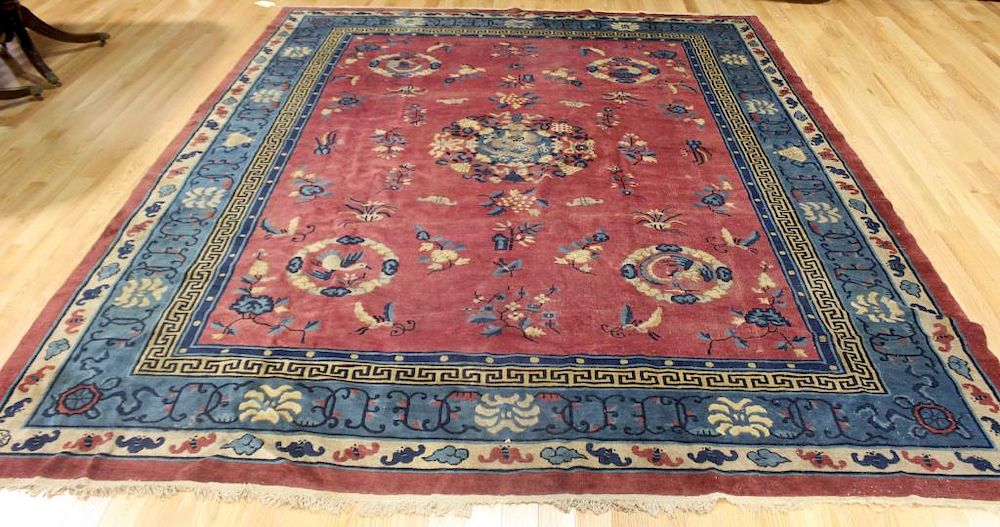 Appraisal: Art Deco Chinese Hand Woven Carpet Nice size and colors