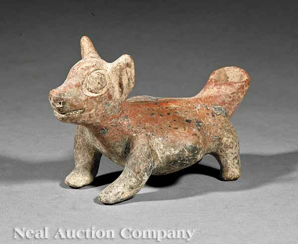 Appraisal: A Colima Earthenware Dog-Form Vessel c B C -A D