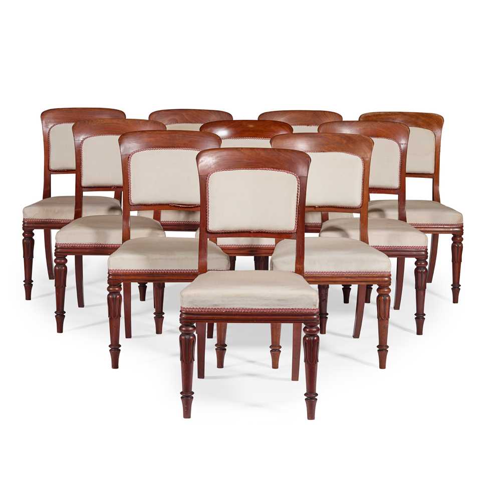 Appraisal: SET OF TEN VICTORIAN UPHOLSTERED DINING CHAIRS MID TH CENTURY