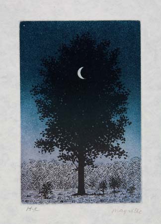 Appraisal: REN MAGRITTE Le Septembre Color etching on Japon nacr x