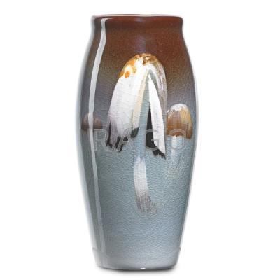 Appraisal: CARL SCHMIDT ROOKWOOD Iris Glaze vase w mushroom Condition Report