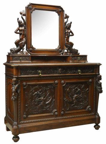 Appraisal: Italian Renaissance Revival dressing commode late th c framed flat