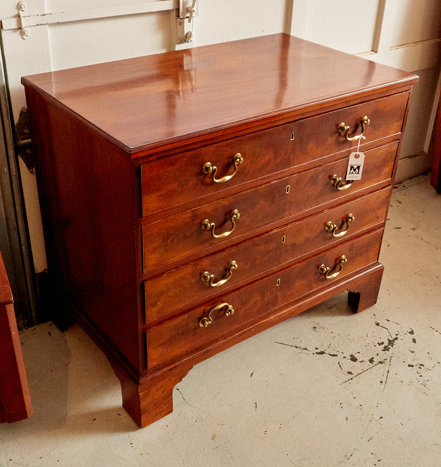 Appraisal: ANTIQUE GEORGE III STYLE MAHOGANY CHEST OF DRAWERS th c