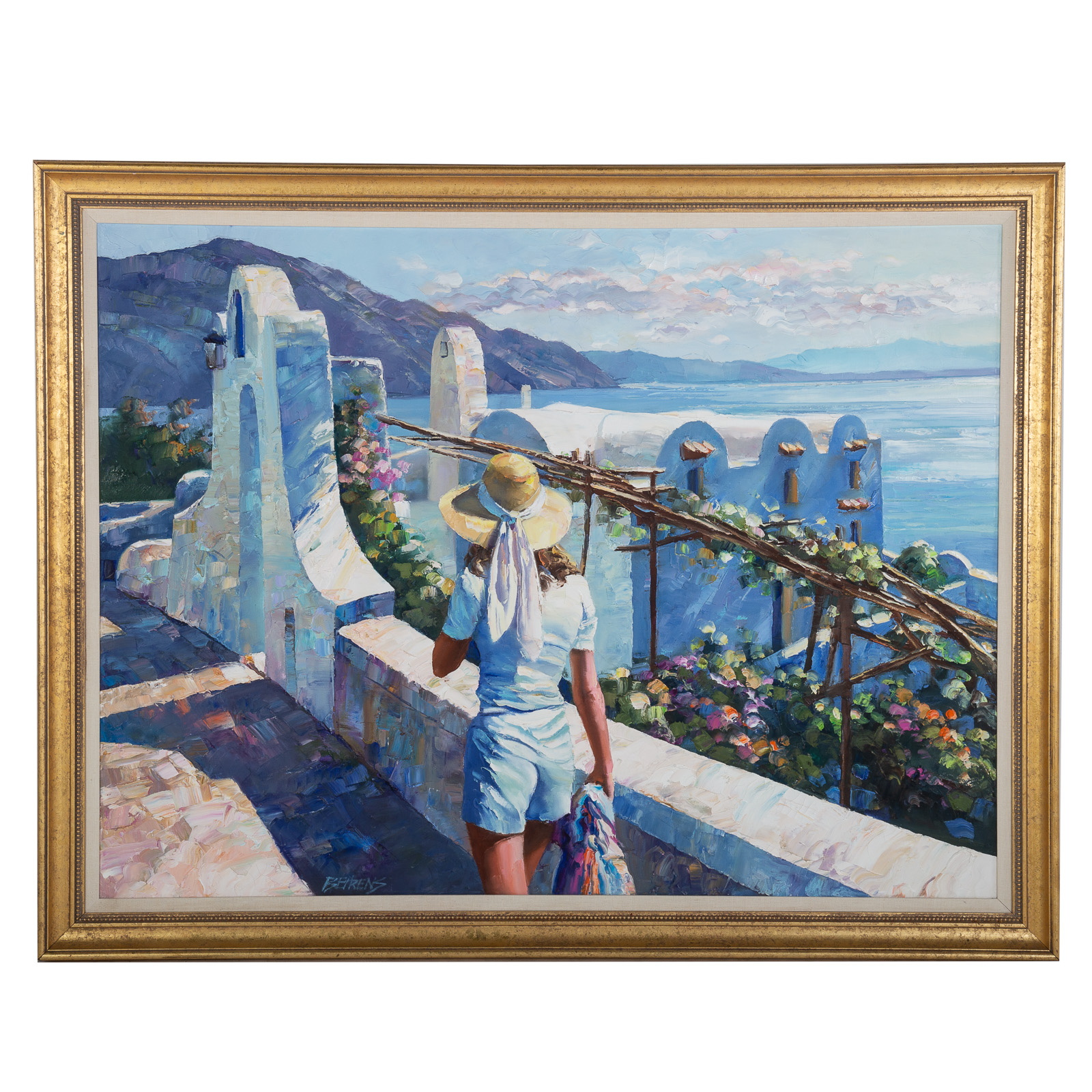 Appraisal: HOWARD BEHRENS VIEW ABOVE AMALFI OIL American - Oil on