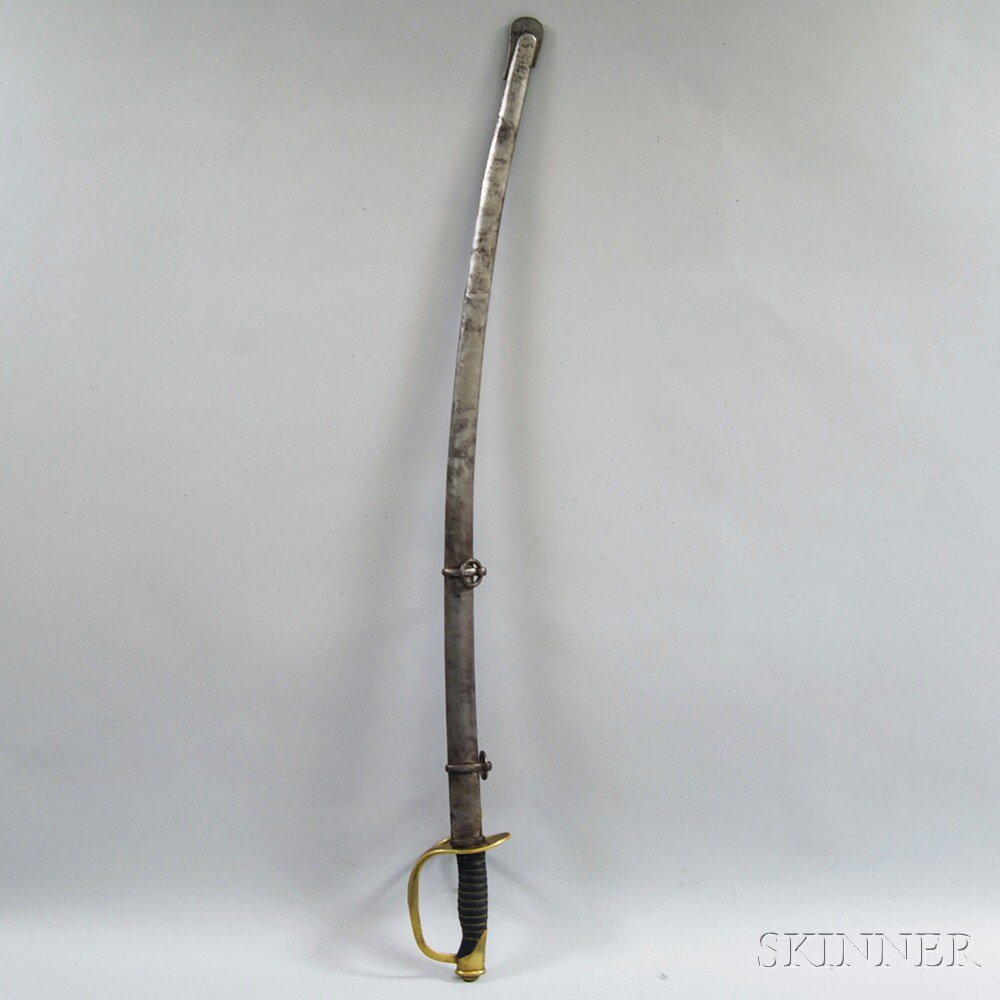 Appraisal: Model Ames Cavalry Saber and Scabbard brass hilt with leather