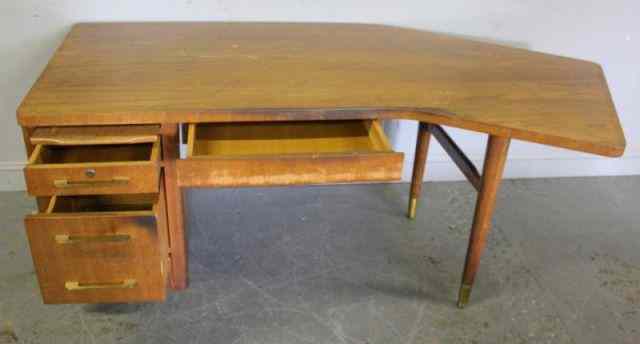 Appraisal: Midcentury Possibly Dunbar Walnut Desk From a Rye Brook NY