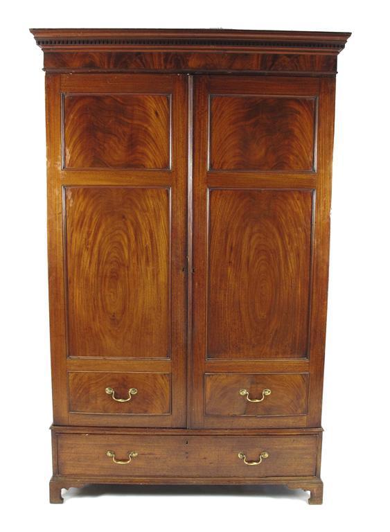 Appraisal: A th century mahogany linen press