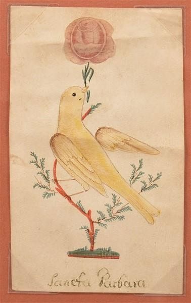 Appraisal: Watercolor Drawing of a Yellow Bird th Century Watercolor Drawing