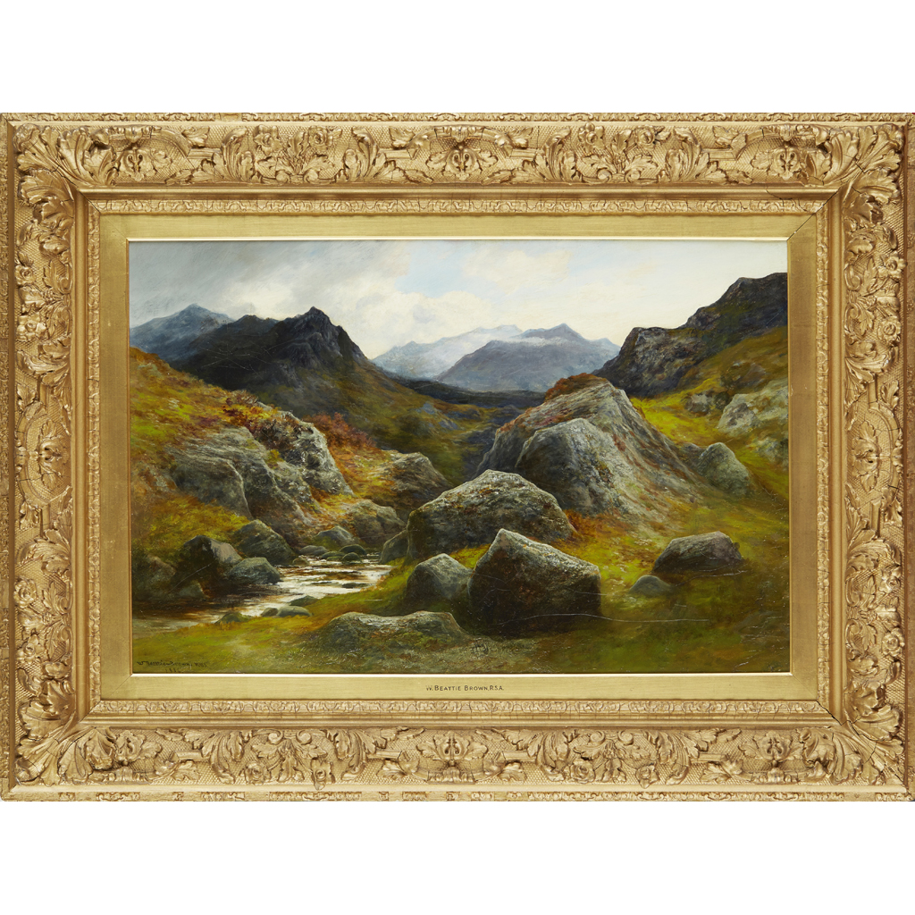 Appraisal: WILLIAM BEATTIE BROWN R S A SCOTTISH - ROCKY LANDSCAPE